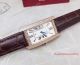 2017 Cartier Tank Rose Gold Diamond Bezel White Face Brown Leather Band 23mm Watch (5)_th.jpg